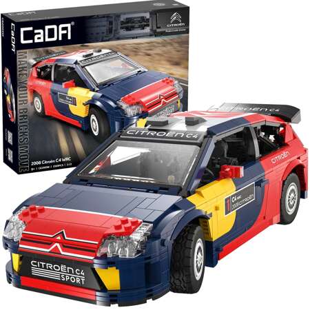 Klocki CaDA Zdalnie sterowany samochód wyścigowy Citroen C4 WRC z napędem Power System Pro RC 1569 el. C62005W/JV1010/JV8011/JV5028/JV5029