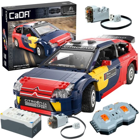 Klocki CaDA Zdalnie sterowany samochód wyścigowy Citroen C4 WRC z napędem Power System Pro RC 1569 el. C62005W/JV1010/JV8011/JV5028/JV5029