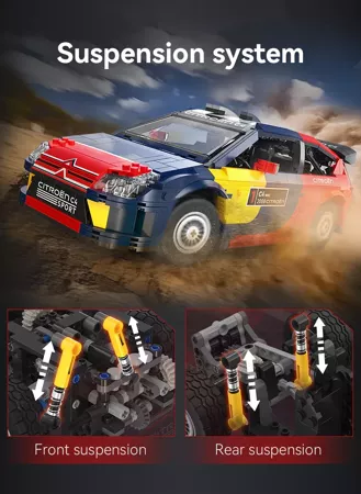 Klocki CaDA Zdalnie sterowany samochód wyścigowy Citroen C4 WRC z napędem Power System Pro RC 1569 el. C62005W/JV1010/JV8011/JV5028/JV5029