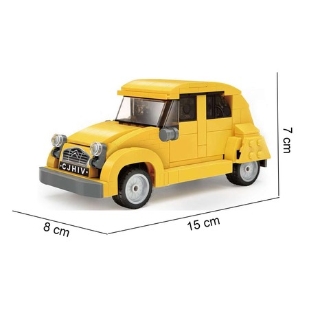 Klocki Konstrukcyjne CaDA Auto miejskie Pojazd Żółte Autko Citroen 2CV 298 elementów