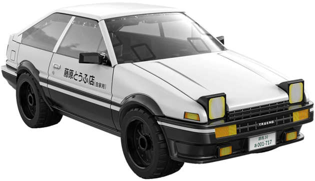 Klocki Konstrukcyjne CaDA Białe auto Toyota AE86-trueno Samochód miejski Initial-D 72 elementy