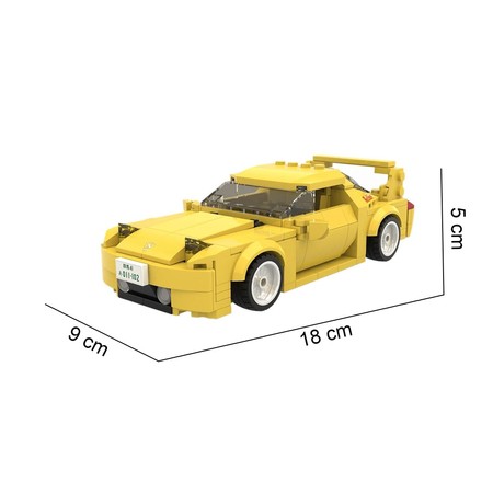 Klocki Konstrukcyjne CaDA Double Eagle Race Car Samochód Mazda FD35 RX-7 żółte auto 278 elementów 