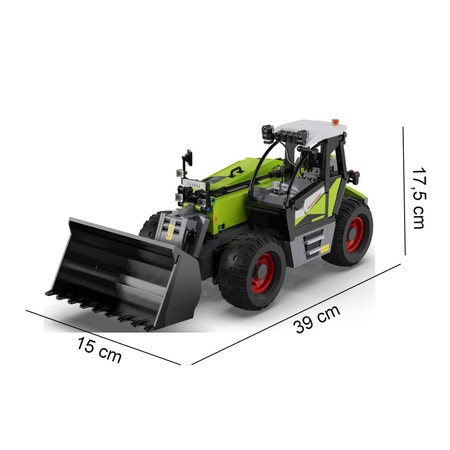 Klocki Konstrukcyjne CaDA Master Zdalnie sterowana Duża ładowarka 40 cm Zielony Pojazd budowlany koparka RC światło LED 1469 elementów