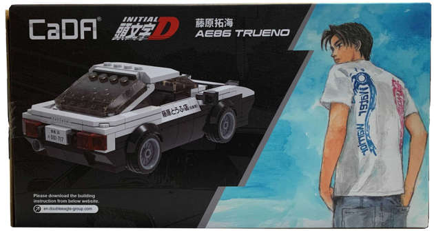 Klocki Konstrukcyjne CaDA Samochód wyścigowy Auto Toyota AE86 Trueno Initial D Czarno-białe autko z klocków Pojazd 280 elementów