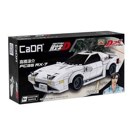 Klocki Konstrukcyjne CaDA Sportowe Auto Biały samochód wyścigowy Race Car Mazda RX-7 FC35 Initial D 282 elementy