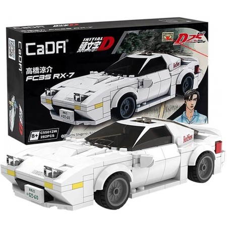 Klocki Konstrukcyjne CaDA Sportowe Auto Biały samochód wyścigowy Race Car Mazda RX-7 FC35 Initial D 282 elementy