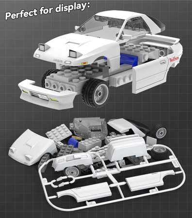 Klocki Konstrukcyjne CaDA auto Mazda RX-7 FC3S Initial D samochód z klocków 66 elementów 1:35 