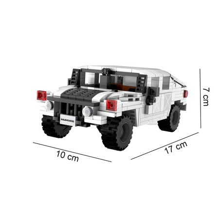 Klocki Konstrukcyjne CaDA małe autko Pojazd Humvee biały samochód terenowy 328 elementów