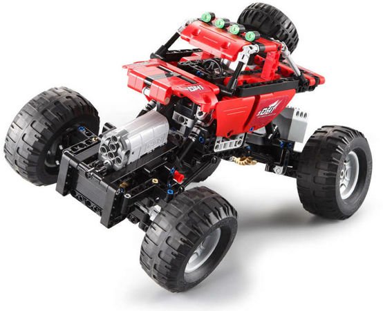 Klocki Konstrukcyjne Cada deTECH Double Eagle Zdalnie Sterowany Samochód terenowy Czerwone Auto Crawler RC 489 elementów