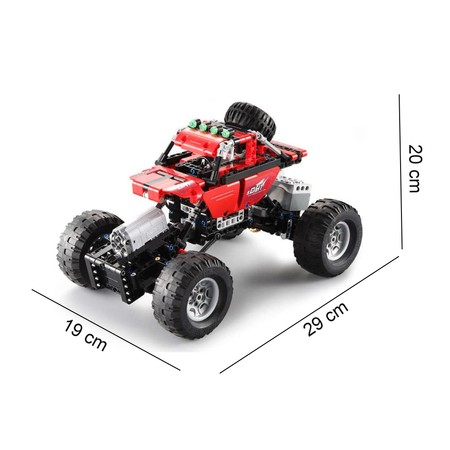 Klocki Konstrukcyjne Cada deTECH Double Eagle Zdalnie Sterowany Samochód terenowy Czerwone Auto Crawler RC 489 elementów