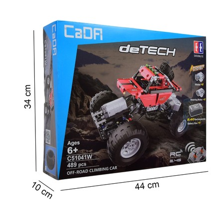 Klocki Konstrukcyjne Cada deTECH Double Eagle Zdalnie Sterowany Samochód terenowy Czerwone Auto Crawler RC 489 elementów