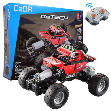 Klocki Konstrukcyjne Cada deTECH Double Eagle Zdalnie Sterowany Samochód terenowy Czerwone Auto Crawler RC 489 elementów