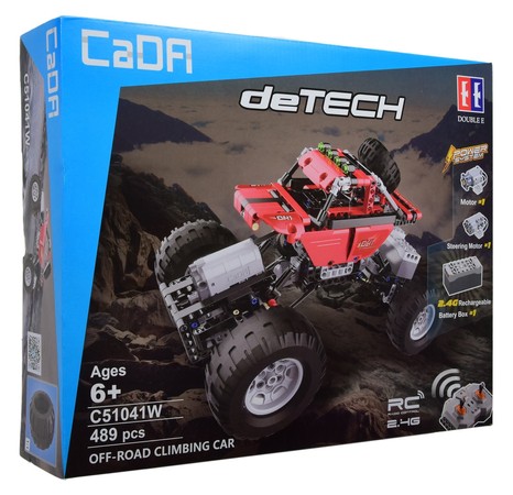 Klocki Konstrukcyjne Cada deTECH Double Eagle Zdalnie Sterowany Samochód terenowy Czerwone Auto Crawler RC 489 elementów