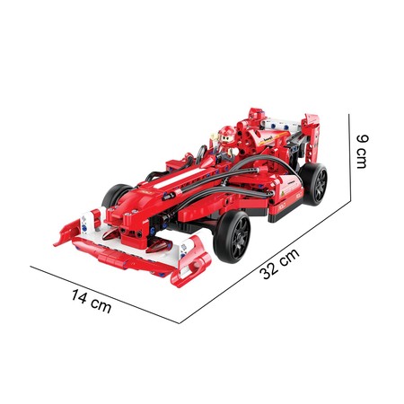 Klocki konstrukcyjne CaDA Auto sportowe czerwony samochód RC 32 cm wyścigówka 317 elementów 