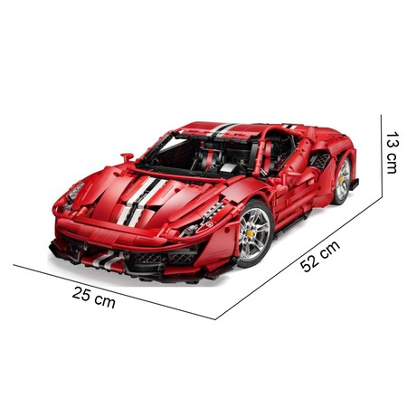 Klocki konstrukcyjne CaDA Czerwony Samochód 52 cm Wyścigówka Auto Sportowe Autko Wyścigowe Italian Super Car Pojazd 3236 elementów