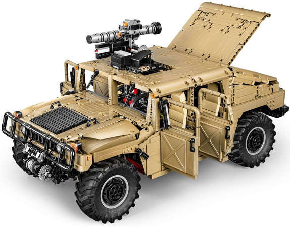 Klocki konstrukcyjne CaDA Duży samochód 53 cm wojskowy Humvee terenowy pojazd militarny Auto 3935 elementów