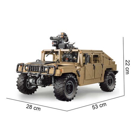 Klocki konstrukcyjne CaDA Duży samochód 53 cm wojskowy Humvee terenowy pojazd militarny Auto 3935 elementów