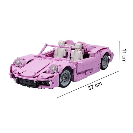 Klocki konstrukcyjne CaDA Duży samochód Kabriolet różowy 37 cm Auto Pojazd Cabrio Pink Holiday 1181 elementów