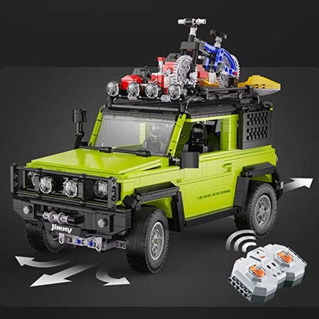 Klocki konstrukcyjne CaDA Duży samochód terenowy 2w1 Suzuki Jimny zielone auto Off Roader terenówka 1803 elementy