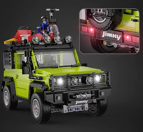 Klocki konstrukcyjne CaDA Duży samochód terenowy 2w1 Suzuki Jimny zielone auto Off Roader terenówka 1803 elementy