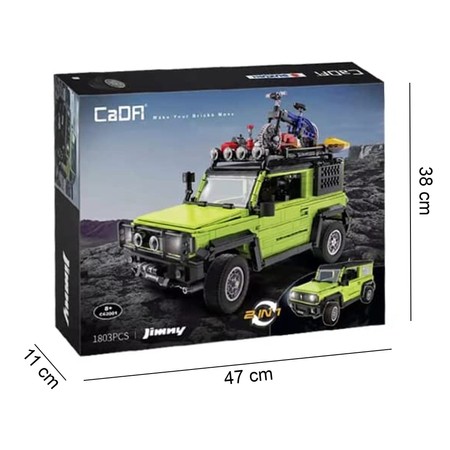 Klocki konstrukcyjne CaDA Duży samochód terenowy 2w1 Suzuki Jimny zielone auto Off Roader terenówka 1803 elementy