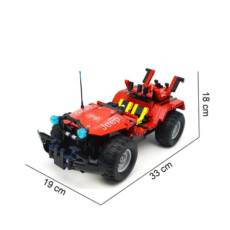 Klocki konstrukcyjne CaDA Hi-Tech Auto terenowe Jeep 2w1 Zdalnie sterowany czerwony samochód RC 531 elementów