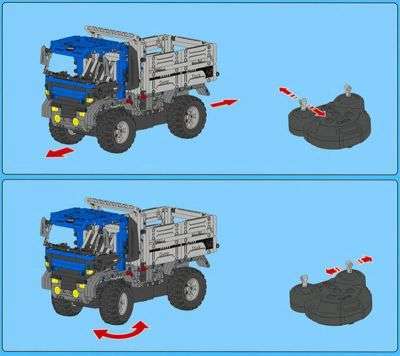 Klocki konstrukcyjne CaDA Hi-Tech Zdalnie Sterowana Wywrotka Niebieska Ciężarówka 37 cm Dump Truck Pojazd budowlany 638 elementów RC