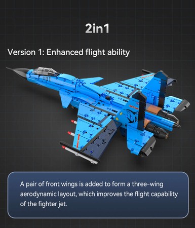 Klocki konstrukcyjne CaDA Model myśliwca J-15 Flying Shark Casci 67 cm Samolot myśliwski 1481 elementów