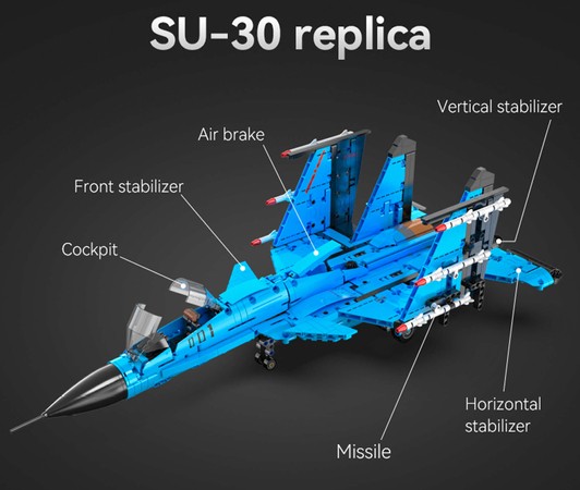 Klocki konstrukcyjne CaDA Model myśliwca J-15 Flying Shark Casci 67 cm Samolot myśliwski 1481 elementów