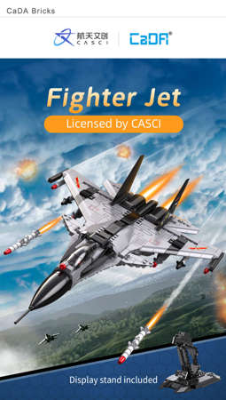 Klocki konstrukcyjne CaDA Model odrzutowca Fighter Jet 48 cm Samolot odrzutowy 1010 elementów