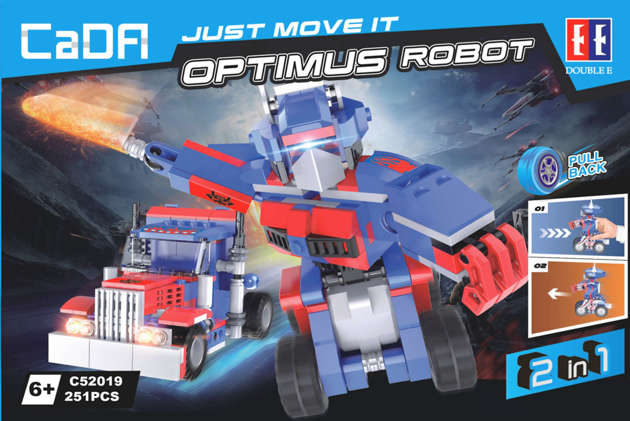 Klocki konstrukcyjne CaDA Optimus Robot Ciężarówka 2w1 Pull-back 251 elementów