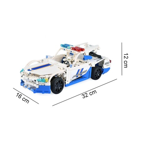Klocki konstrukcyjne CaDA Policja Zdalnie sterowany samochód Radiowóz policyjny Auto 32 cm 430 elementów RC