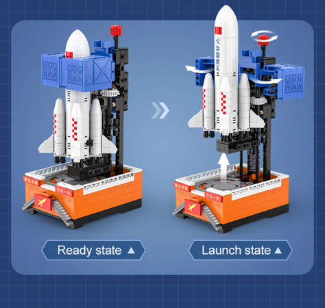 Klocki konstrukcyjne CaDA Realistyczny Model białej rakiety Prom kosmiczny Long March 25 cm 434 elementy