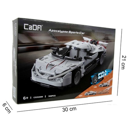 Klocki konstrukcyjne CaDA Samochód 26 cm Wyścigówka Apocalypse Sports Car z napędem Pull-back Auto 368 elementów