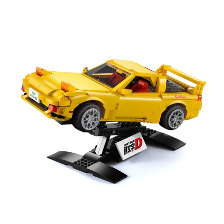 Klocki konstrukcyjne CaDA Samochód 35 cm autko miejskie żółta Mazda FD3S RX-7 manga Initial D Auto Pojazd 1655 elementów