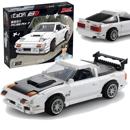 Klocki konstrukcyjne CaDA Samochód Auto biała Mazda RX-7 manga Initial D 35 cm Pojazd 1552 elementów