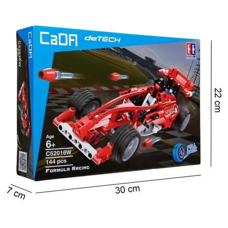 Klocki konstrukcyjne CaDA Samochód sportowy 23 cm Auto Wyścigówka Formula Racing 144 elementy