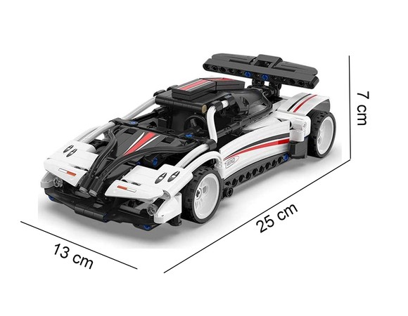 Klocki konstrukcyjne CaDA Samochód sportowy wyścigowy biały Z-Wind Sports Car Auto z napędem pull back 321 elementów