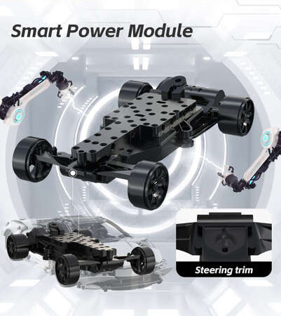 Klocki konstrukcyjne CaDA Samochód zdalnie sterowany Auto sportowe czerwone 30 cm Storming Sport Car Pojazd 402 elementy RC Dual Mode