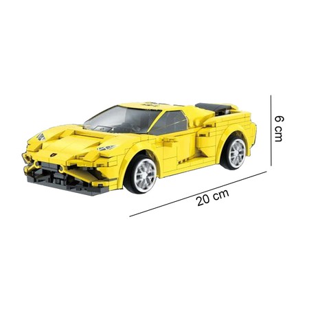 Klocki konstrukcyjne CaDA Samochód zdalnie sterowany Auto wyścigowe 20 cm żółty EVO Race Car Pojazd 289 elementów RC Dual Mode