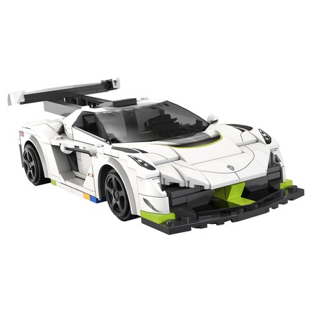 Klocki konstrukcyjne CaDA Samochód zdalnie sterowany Auto wyścigowe białe 22 cm Fantasma Race Car Pojazd 322 elementy RC Dual Mode