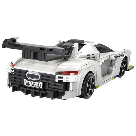 Klocki konstrukcyjne CaDA Samochód zdalnie sterowany Auto wyścigowe białe 22 cm Fantasma Race Car Pojazd 322 elementy RC Dual Mode