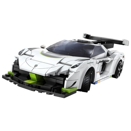 Klocki konstrukcyjne CaDA Samochód zdalnie sterowany Auto wyścigowe białe 22 cm Fantasma Race Car Pojazd 322 elementy RC Dual Mode