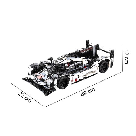 Klocki konstrukcyjne CaDA Sportowy samochód wyścigowy 48 cm Wyścigówka Czarne Auto 1586 elementów