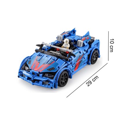 Klocki konstrukcyjne CaDA Zdalnie sterowane duże auto wyścigowe z katapultą 28 cm Crash Racing Car 585 elementów RC