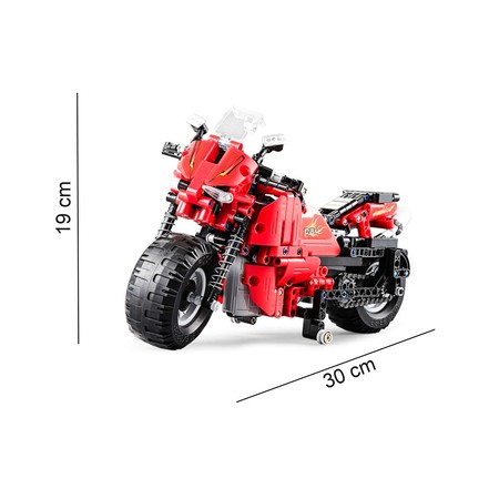 Klocki konstrukcyjne CaDA Zdalnie sterowany motor Motocykl wyścigowy Pojazd RC Światła LED 484 elementy