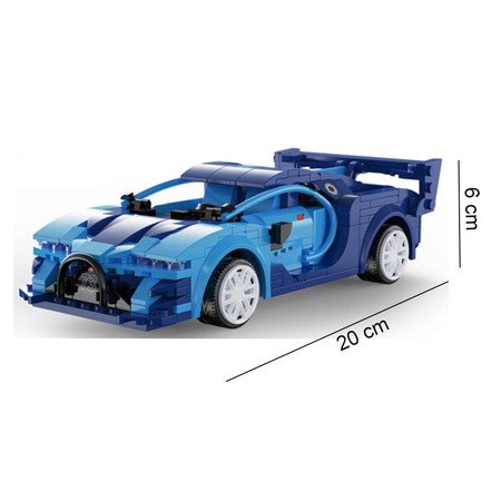 Klocki konstrukcyjne CaDA Zdalnie sterowany samochód Auto wyścigowe Wyścigówka Pojazd RC Blue Race Car Dual Mode 325 elementów