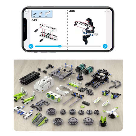 Klocki konstrukcyjne CaDA Zestaw zdalnie sterowany I.BOT Code Robot Dual Mode RC Programowanie Robotyka Światło LED 434 elementy