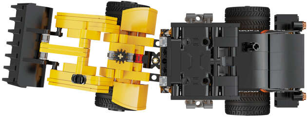 Klocki konstrukcyjne CaDA mała żółta koparko-ładowarka 403 elementy
