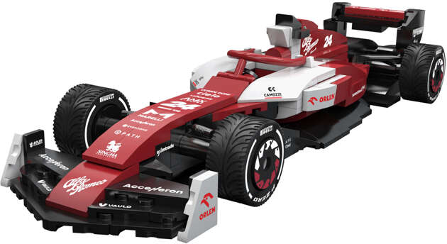 Klocki konstrukcyjne CaDA samochód wyścigowy czerwona wyścigówka Alfa Romeo F1 Team ORLEN C42 Formuła 1 pojazd auto 271 elementów